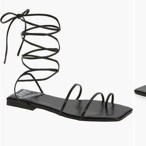 Jeffery Campbell Primma Lace-Up Black Sandal